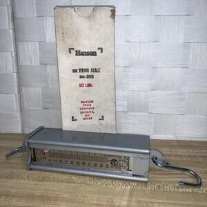 Vintage Hanson Viking Model 895 Hanging Scale / 50lb Capacity Original Box